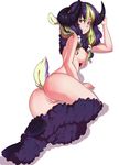  anus breasts caprine female hair hi_res hooves horn horror_story_(character) human mammal multicolored_hair presenting pussy rainbowscreen skull solo two_tone_hair 