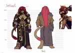  ankh anthro clothing egyptian egyptian_mythology feline female fur hair link2004 lion mammal model_sheet red_hair sekhmet_(link2004) solo 