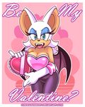  &lt;3 2016 anthro bat big_breasts black_nose breasts cleavage clothed clothing cyan_eyes english_text eyelashes eyeshadow fangs female gloves holidays makeup mammal omegasunburst open_mouth rouge_the_bat sharp_teeth solo sonic_(series) teeth text valentine&#039;s_day wings 