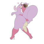  absurd_res anthro anus balls big_balls big_penis clothing girly hair hi_res high_heels leggings legwear lickitung male mcnasty nidoqueen nintendo overweight panties penis pink_eyes pink_hair pok&eacute;mon simple_background solo tongue tongue_out underwear video_games white_background 