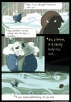  ambiguous_gender bone chara_(undertale) comic demon digital_media_(artwork) duo forest male monster mtt-brandanimepowder protagonist_(undertale) sans_(undertale) silhouette skeleton snow text tree undertale video_games 