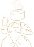  &lt;3 bread breasts clothing eyeless female food food_creature humanoid leotard mouthless noseless not_furry solo steam the_weaver thick_thighs what 