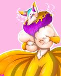  anthro big_breasts breasts canine covering covering_breasts crossgender female fox hi_res kemono kyubi_(yo-kai_watch) mammal pussy solo unknown_artist video_games yo-kai_watch 