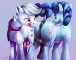  2016 animal_genitalia animal_penis anus balls blue_eyes butt caboni32 cutie_mark dock double_diamond_(mlp) duo earth_pony equine equine_penis feral friendship_is_magic hair horse imminent_sex licking licking_lips male male/male mammal multicolored_hair my_little_pony party_favor_(mlp) penis pony scarf simple_background tongue tongue_out two_tone_hair white_hair 