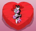  &lt;3 anthro bed canine cuddling cute digital_media_(artwork) dog duo embrace girly green_eyes heart_shaped_bed hi_res holding_(disambiguation) husky husky_inu jarvofgalen love lying male male/male mammal note nude on_bed pillow quill_quote relationship romantic shiba_inu wide_hips 