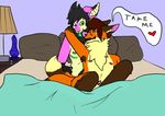  animal_genitalia animal_penis anthro anthro_fox bed bonbon canine detailed_background dildo duo fox fur lagomorph male mammal nipples nude penis pillow rabbit reyrey_(character) scar sex_toy sheath 