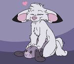  aliasing anthro barefoot biting_lip buckteeth cub digital_media_(artwork) duo eyes_closed flat_colors jake_cottontail kneeling lagomorph looking_pleasured male mammal masturbation mizzyam motion_lines nude plantigrade plushie purple_theme rabbit smile solo teeth young 