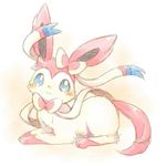  1:1 bow_tie cute eeveelution feral fur happy kurimomo looking_at_viewer multicolored_fur nintendo pok&eacute;mon simple_background smile solo sylveon video_games white_background 