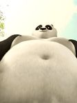  anthro bear belly big_belly black_fur edit fur green_eyes hi_res kung_fu_panda low-angle_view male mammal navel nipples overweight oystercatcher7 panda photo_manipulation photomorph po solo white_fur worm&#039;s-eye_view 