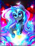  2016 blue_eyes blue_hair equine female feral friendship_is_magic hair helmet hi_res hooves horn koveliana long_hair makeup mammal my_little_pony nightmare_moon_(mlp) pink_hair smile solo tongue tongue_out unicorn 