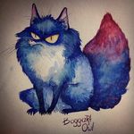  blue_fur boggartowl canine fox fur glimtod mammal real sitting solo traditional_media_(artwork) watercolor_(artwork) 