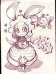  &lt;3 &lt;3_eyes ambiguous_gender anthro blush female feral group klink magearna magnemite magnet monochrome nintendo paroro pencil_(artwork) pok&eacute;mon solo_focus traditional_media_(artwork) video_games 