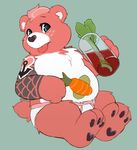  barefoot bear briefs care_bears celery clothed clothing disgusted fan_character front_view glass male mammal seth-iova sitting solo tongue tongue_out topless tummy_symbol underwear 