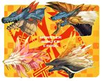  amatsumagatsuchi ambiguous_gender blue_eyes capcom dragon fanged_wyvern feral horn lagiacrus leviathan_(mh) monster_hunter red_eyes reptile scalie simple_background tamamitsune video_games zinogre 