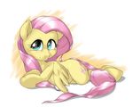  2016 behind-space blush cute equine female feral fluttershy_(mlp) friendship_is_magic mammal my_little_pony pegasus smile solo wings 