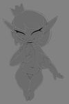  belly big_breasts breasts female goblin goblin_princess hi_res humanoid monochrome navel pasties pointy_ears pregnant princess pussy royalty solo theboogie towergirls 