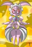  2016 blush clothing female hi_res magearna nintendo open_mouth pink_eyes pok&eacute;mon pussy red_sclera simple_background solo video_games virate-chip 
