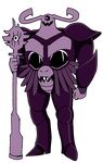  alpha_channel armor black_sclera female hi_res horn knight_knight mace melee_weapon monster multi_eye not_furry sharp_teeth smile solo standing teeth undertale video_games weapon wingedtank 