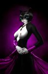 anthro anthrofied black_fur blue_eyes breasts cat clothed clothing dreamworks edit feline female fur jewelry kitty_softpaws mammal necklace nipples oystercatcher7 photo_manipulation photomorph puss_in_boots solo topless 