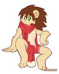  anthro barefoot boxer_briefs bulge clothed clothing front_view hi_res jimmu looking_away male mammal mane porcupine rodent scarf signature sitting smile solo topless underwear whiteleo 