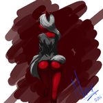  2016 absurd_res anthro butt clothed clothing equine fan_character female hi_res horse mammal my_little_pony pony red_theme skimpy solo 