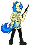  2016 absurd_res anthro butt clothed clothing equine fan_character feathered_wings feathers female footwear gun hair hi_res mammal my_little_pony pegasus ralekarts ranged_weapon silvia_windmane solo submachine_gun weapon wings 