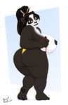  2016 absurd_res anthro armor barbarian bear big_breasts big_butt bikini black_eyes black_fur black_hair breasts butt claws clothed clothing digital_media_(artwork) eyebrows female fur hair hi_res huge_breasts huge_butt ikusame jklind looking_at_viewer mammal navel nipples obese overweight panda pandaren simple_background skimpy solo spreading swimsuit thick_thighs video_games warcraft white_sclera wide_hips 