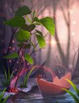  2015 ambiguous_gender arthropod boat digital_media_(artwork) droplet feral forest glowing grass hi_res insect ladybug lens_flare magic outside paper plant scenery snow solo tree vehicle water yakovlev-vad 