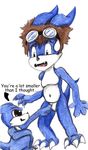  anthro davis digimon duo kanada male traditional_media_(artwork) transformation veemon 