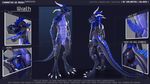  2015 3d_(artwork) 4_toes animal_genitalia anthro balls black_scales blue_scales butt cgi claws digital_media_(artwork) dragon erection hi_res horn knot lizard looking_at_viewer male model_sheet nude open_mouth penis red_eyes reptile salireths scales scalie sharp_teeth sheath simple_background smile solo tapering_penis teeth text toe_claws toes tongue tongue_out wrath_(character) 