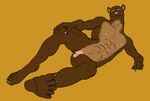  2016 abs anthro balls claws digital_media_(artwork) feet flaccid fur hi_res humanoid_penis lionsilverwolf looking_at_viewer male mammal muscular mustelid nipples nude otter penis simple_background smile solo toes 