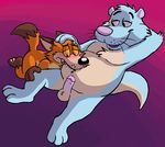  2016 balls belly cam camcartoonfanatic canine erection fox fur male male/male mammal mustelid nude open_mouth otter penis simple_background slightly_chubby 