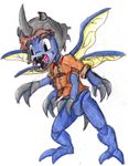  digimon full-length_portrait izzy kabuterimon kanada male portrait solo traditional_media_(artwork) transformation wings 