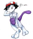  ash_ketchum hat kanada legendary_pok&eacute;mon male mewtwo nintendo pok&eacute;mon solo traditional_media_(artwork) transformation video_games 