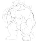 bowser clothing hi_res male mario_bros muscular nintendo nitsa09 simple_background sketch solo towel underwear video_games white_background wii 