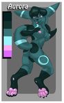  anthro anus aurora_(disambiguation) breasts eeveelution female fingering frozen_over glaceon hi_res hybrid nintendo pok&eacute;mon pok&eacute;morph presenting pussy solo tongue tongue_out umbreon video_games 