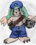  anthro digimon gargomon henry kanada male solo traditional_media_(artwork) transformation 