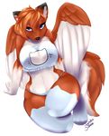  2015 alpha_channel anthro big_breasts blue_eyes breasts canine cat_lingerie cleavage cleavage_cutout clothed clothing female fur hair hi_res legwear lingerie looking_at_viewer mammal orange_fur orange_hair panties psychoticbubble ruffles silmae simple_background solo stockings thigh_highs transparent_background underwear white_legwear white_panties white_underwear wings wolf 