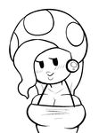  armpits artist_request big_breasts blush breasts cleavage clothed clothing ear_piercing earrings female jolene lips looking_at_viewer mario_bros monochrome nintendo not_furry paper_mario piercing raised_arm solo super_mario_bros. unknown_artist video_games 
