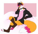  2016 anthro canine clothed clothing eyewear faxy fox fur glasses invalid_color leeomon male mammal smile solo tongue tongue_out white_fur 