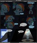  2015 absurd_res bdsm blue_feathers blue_fur bondage bound chain comic cuffs_(disambiguation) cutie_mark dialogue english_text equine feathered_wings feathers female friendship_is_magic fur hair hi_res inside mammal multicolored_hair my_little_pony nightmaremoons pegasus rainbow_dash_(mlp) rainbow_hair solo text wings 