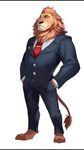 anthro barefoot clothed clothing disney feline hi_res leodore_lionheart lion male mammal simple_background solo standing suit white_background zootopia 