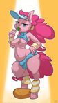  2016 anthro anthrofied areola atryl breasts bulge candy clothed clothing dickgirl earth_pony equine food friendship_is_magic fur hair half-closed_eyes hand_on_hip hi_res holding_object horse intersex lollipop long_hair looking_at_viewer mammal my_little_pony navel nipples pink_fur pink_hair pinkie_pie_(mlp) pony slightly_chubby solo sweatband 