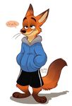  anthro barefoot canine clothed clothing disney fox fur hi_res male mammal nick_wilde orlandofox sans_(undertale) simple_background solo standing undertale underte2016 video_games white_background zootopia 