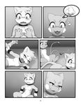  2016 anthro black_and_white blush breasts brother cat collar comic darkmirage dragonchu dragonchu_(character) fan_character feline female fur greyscale hair hi_res hybrid male mammal monochrome nintendo nude open_mouth pok&eacute;mon pussy quetzalli_(character) shocked sibling simple_background sis_(fyoshi) sister tongue video_games white_fur 