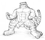  abs anthro balls biceps big_muscles claws disney feline fur genital_piercing gojho humanoid_penis male mammal muscular nipples nude pecs penis penis_piercing piercing sketch smile solo stripes stripper_tiger_(zootopia) teeth tiger toe_claws vein zootopia 