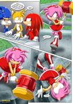 2016 amy_rose angry bbmbbf canine clothing dress echidna embarrassed falling female footwear fox grass group hairband hammer hedgehog hi_res humor keyboard knuckles_the_echidna male mammal miles_prower mobius_unleashed monotreme palcomix road shocked shoes smirk sonic_(series) sonic_the_hedgehog staircase tools trip uhoh 