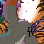  clothed clothing crotch_shot digital_media_(artwork) disney duo feline forza_(progasus) irishthorns male male/male mammal nude poking_out stripper_tiger_(zootopia) tiger topless zootopia 