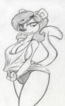  anthro big_breasts breasts cleavage clothed clothing endtown eyelashes feline female hair half-closed_eyes king-cheetah lion mammal nipple_slip panties roxie_rockwell shirt smile solo underwear 