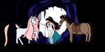  blush equine fantasy female forest foxfoxplz fur group hair hi_res horn horse human invalid_tag long_hair mammal pony tree unicorn 